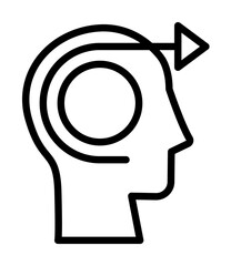 Aufkleber - head arrow icon. Simple line, outline elements of brain process icons for ui and ux, website or mobile application