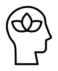 Aufkleber - head lotus icon. Simple line, outline elements of brain process icons for ui and ux, website or mobile application