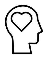 Aufkleber - head heart icon. Simple line, outline elements of brain process icons for ui and ux, website or mobile application