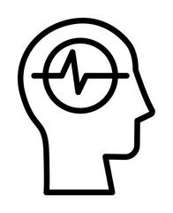 Aufkleber - head pulse icon. Simple line, outline elements of brain process icons for ui and ux, website or mobile application