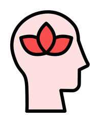 Aufkleber - head lotus icon. simple color with outline elements of brain process icons for ui and ux, website or
