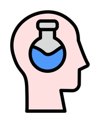 Aufkleber - head flask icon. Simple color with outline elements of brain process icons for ui and ux, website or mobile application