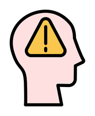 Aufkleber - head sign danger icon. Simple color with outline elements of brain process icons for ui and ux, website or mobile application