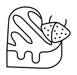 Aufkleber - Dessert, strawberries, heart, romance icon. Simple line, outline elements of breakfast with love icons for ui and ux, website or mobile application
