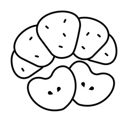 Aufkleber - Croissant, apple, heart icon. Simple line, outline elements of breakfast with love icons for ui and ux, website or mobile application