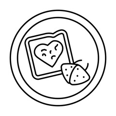Aufkleber - Toast, jam, heart, strawberries, breakfast icon. Simple line, outline elements of breakfast with love icons for ui and ux, website or mobile application