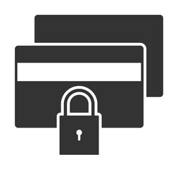 Poster - bank card, lock, security icon. Element of business icon for mobile concept and web apps. Glyph bank card, lock, security icon can be used for web and mobile
