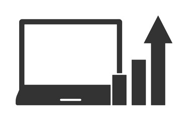 Aufkleber - laptop, statistics, arrow, up icon. Element of business icon for mobile concept and web apps. Glyph laptop, statistics, arrow, up icon can be used for web and mobile