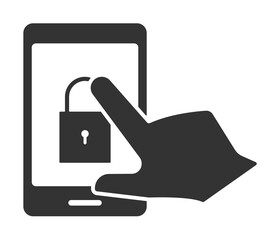 Aufkleber - lock, mobile, hand, block icon. Element of business icon for mobile concept and web apps. Glyph lock, mobile, hand, block icon can be used for web and mobile