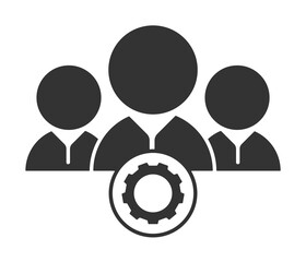 Aufkleber - team, gear, setting, business icon. Element of business icon for mobile concept and web apps. Glyph team, gear, setting, business icon can be used for web and mobile