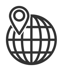 Aufkleber - world, pin, geolocation icon. Element of business icon for mobile concept and web apps. Glyph world, pin, geolocation icon can be used for web and mobile