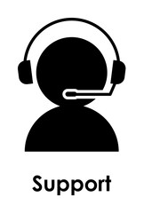 Aufkleber - user, headphones, support icon. Element of business icon with description. Glyph icon for website design and development, app development. Premium icon