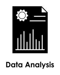 Aufkleber - paper, gear, chart icon. Element of business icon with description. Glyph icon for website design and development, app development. Premium icon