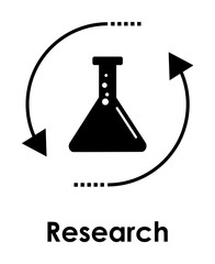 Poster - flask, arrow, circle icon. Element of business icon with description. Glyph icon for website design and development, app development. Premium icon