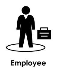 Aufkleber - man, suitcase icon. Element of business icon with description. Glyph icon for website design and development, app development. Premium icon