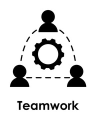 Poster - team, teamwork, gear icon. Element of business icon for mobile concept and web apps. Detailed team, teamwork, gear icon can be used for web and mobile