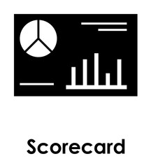 Poster - scoreboard, chart, pie, scorecard icon. One of business collection icons for websites, web design, mobile app