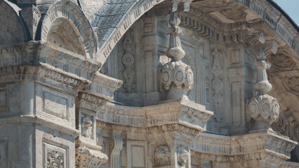 Wall Mural - Detail of Ortakoy Mosque also known as Büyük Mecidiye Camii in Beşiktaş, Istanbul, Turkey. It was built in 1853 in baroque style. Rococo and Hellenistic architecture heritage of Ottoman empire