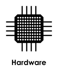 Aufkleber - hardware, cpu icon. One of the business collection icons for websites, web design, mobile app