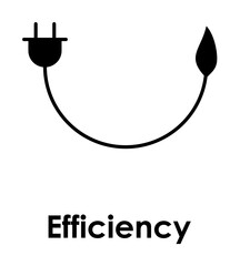 Poster - socket, sprout, efficiency icon. One of business icons for websites, web design, mobile app