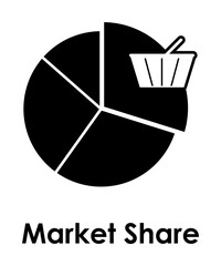 Aufkleber - pie, basket, market share icon. One of business icons for websites, web design, mobile app