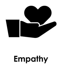Poster - hand, heart, empathy icon. One of business icons for websites, web design, mobile app