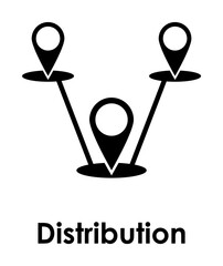 Aufkleber - pins, connection, distribution icon. One of business collection icons for websites, web design, mobile app