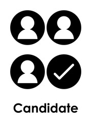 Aufkleber - worker, check mark, candidate icon. One of business collection icons for websites, web design, mobile app