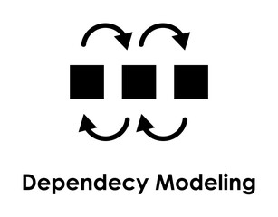 Aufkleber - dependency modeling icon. One of business collection icons for websites, web design, mobile app
