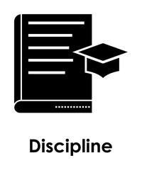 Poster - book, student cap, discipline icon. One of business collection icons for websites, web design, mobile app