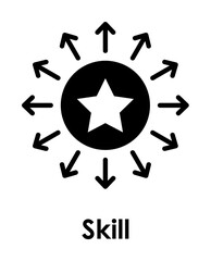 Aufkleber - circle, star, arrow, skill icon. One of business collection icons for websites, web design, mobile app