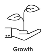 Aufkleber - hand, sprout icon