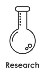 Aufkleber - flask, chemistry, research icon