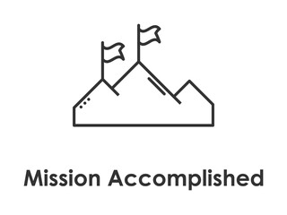 Aufkleber - mountain, flag, mission icon