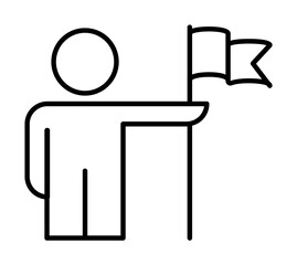Aufkleber - to achieve success in work line icon. Element of business organisation icon for mobile concept and web apps. Thin line to achieve success in work icon can used for web and mobile