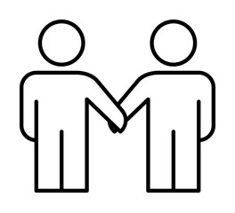 Aufkleber - cooperation line icon. Element of business organisation icon for mobile concept and web apps. Thin line cooperation icon can be used for web and mobile