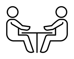 Aufkleber - staff at the table line icon. Element of business organisation icon for mobile concept and web apps. Thin line staff at the table icon can be used for web and mobile