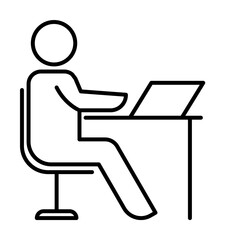 Aufkleber - employee at the desk line icon. Element of business organisation icon for mobile concept and web apps. Thin line employee at the desk icon can be used for web and mobile