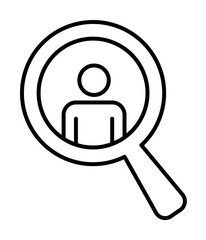 Aufkleber - search for colleagues line icon. Element of business organisation icon for mobile concept and web apps. Thin line search for colleagues icon can be used for web and mobile