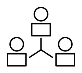 Aufkleber - communication of business people line icon. Element of business organisation icon for mobile concept and web apps. Thin line communication icon can be used for web and mobile