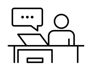 Aufkleber - Consulting, desk, job icon. Element of business people icon for mobile concept and web apps. Thin line Consulting, desk, job icon can be used for web and mobile