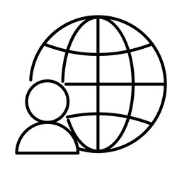 Aufkleber - Freelancer, online, person icon. Element of business people icon for mobile concept and web apps. Thin line Freelancer, online, person icon can be used for web and mobile