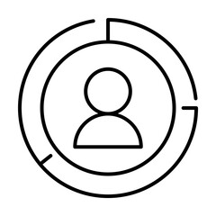 Aufkleber - Chart, data, person icon. Element of business people icon for mobile concept and web apps. Thin line Chart, data, person icon can be used for web and mobile