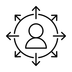 Poster - Arrow, job, human icon. Element of business people icon for mobile concept and web apps. Thin line Arrow, job, human icon can be used for web and mobile