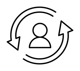 Poster - Human, arrow, career icon. Element of business people icon for mobile concept and web apps. Thin line Human, arrow, career icon can be used for web and mobile