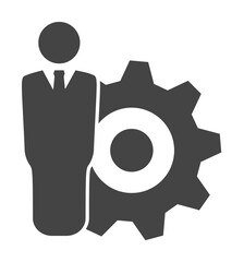 Aufkleber - man, gear, settings icon. Element of business plannin icon. Glyph icon for website design and development, app development. Premium icon