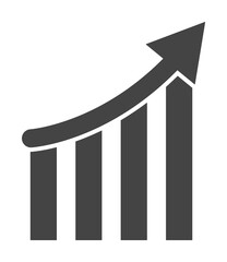 Poster - chart, arrow, growth icon. Element of business plannin icon. Glyph icon for website design and development, app development. Premium icon