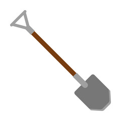 Aufkleber - shovel colored illustration. Element of camping icon for mobile concept and web apps. Flat design shovel colored illustration can be used for web and mobile. Premium icon