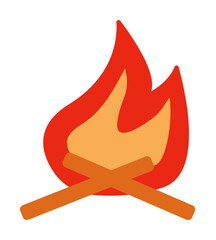 Poster - bonfire colored illustration. element of camping icon for mobile concept and web apps. flat design b