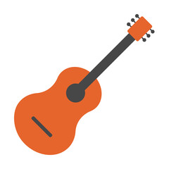 Aufkleber - guitar colored illustration. Element of camping icon for mobile concept and web apps. Flat design guitar colored illustration can be used for web and mobile. Premium icon